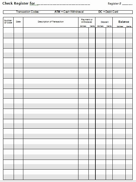 50 Printable Checking Account Balance Sheet Ufreeonline Template