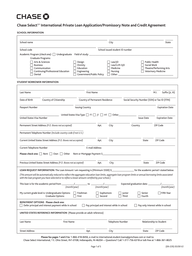 Chase Bank Loan Application Form Fill Online Printable Fillable 