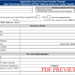 HDFC BANK RTGS NEFT Form PDF Download Application Form PDF