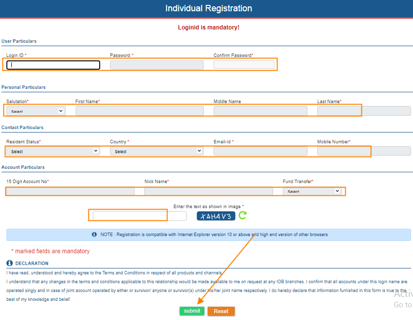 IOB Net Banking Registration And Login Paisa Know