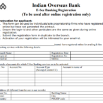 IOB Net Banking Registration Form For Current Account PDF Correction