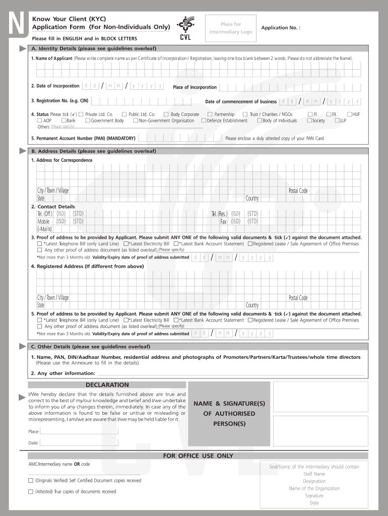 Kyc Form Fill Online Printable Fillable Blank PdfFiller