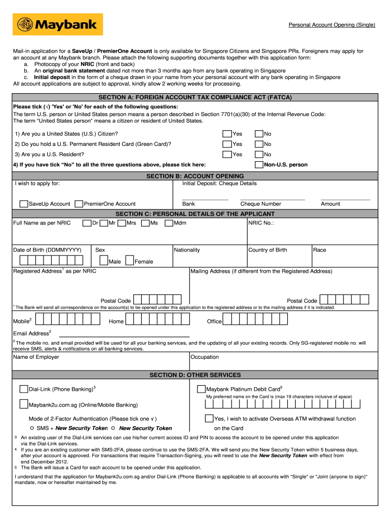 Maybank Service Request Form Fill Online Printable Fillable Blank