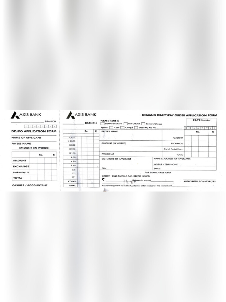 PDF Axis Bank DD Form PDF Download InstaPDF