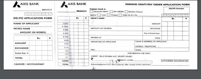PDF Axis Bank Demand Draft Form Online Download PDF OnlineNotes in