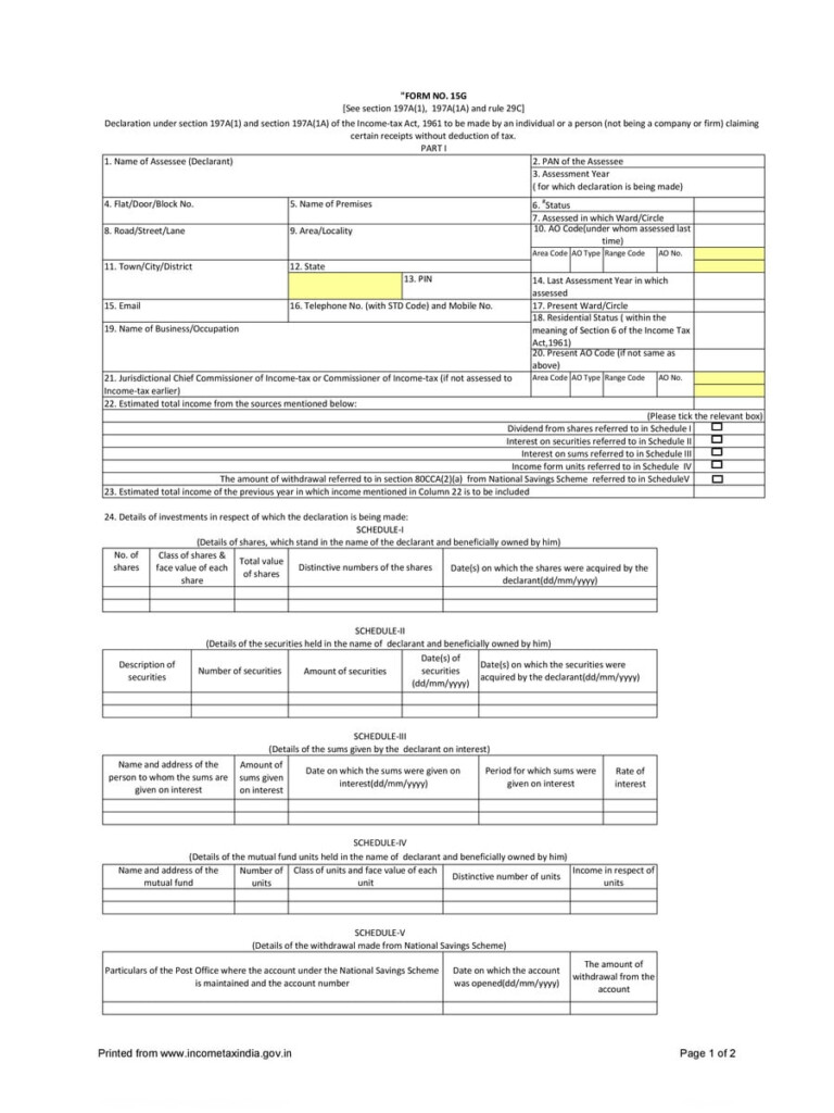  PDF Bank Of Baroda 15G Form PDF Download InstaPDF