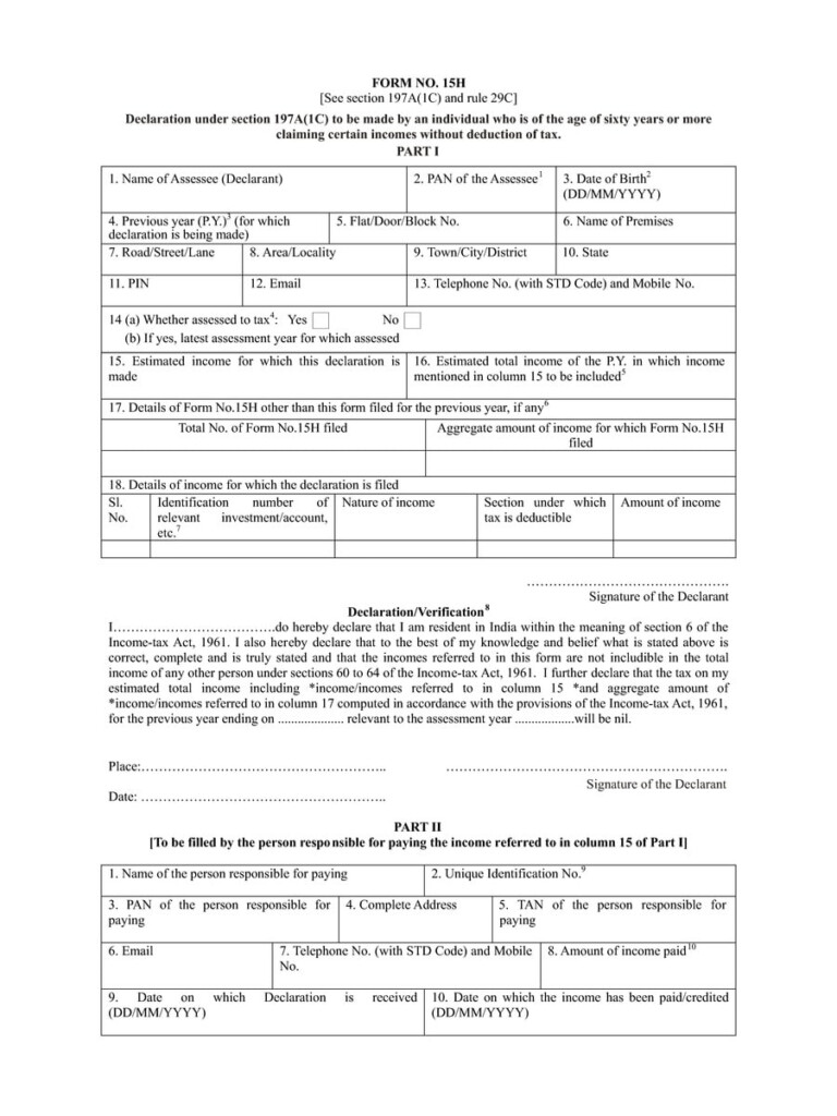  PDF Bank Of Baroda 15H Form PDF Download InstaPDF