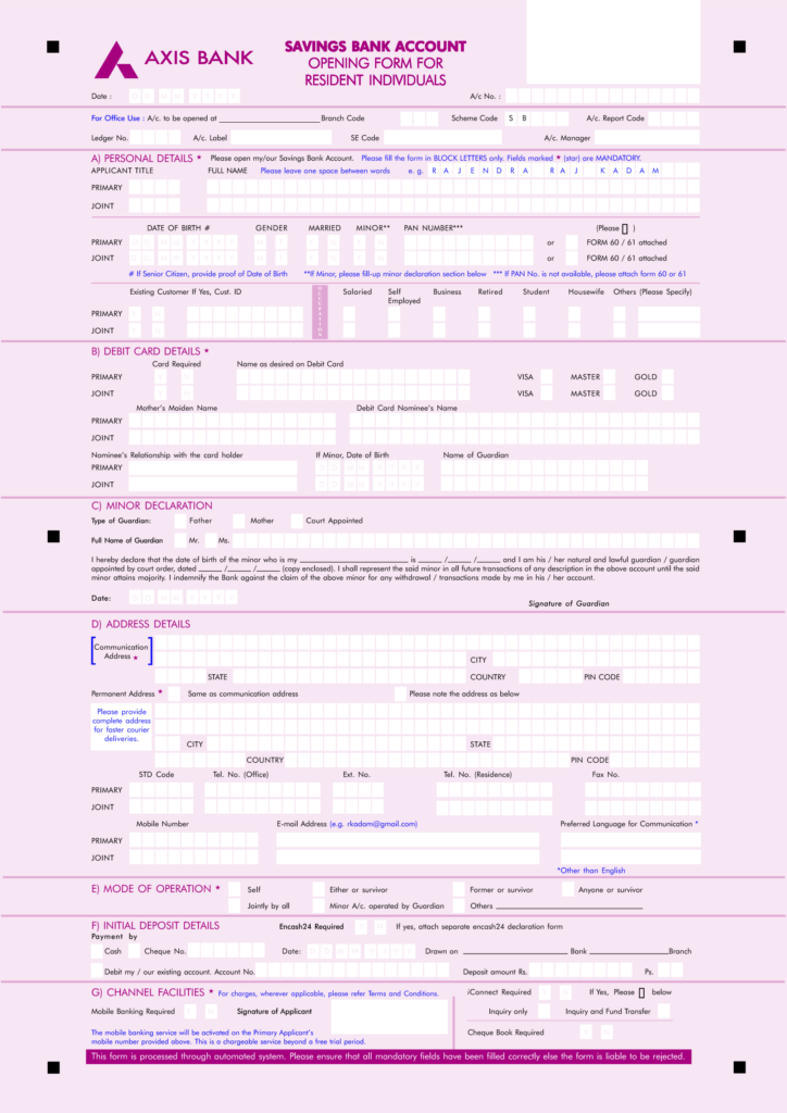 Re Kyc Form For Individuals Bar Code Hdfc Bank Personal Opening Form 