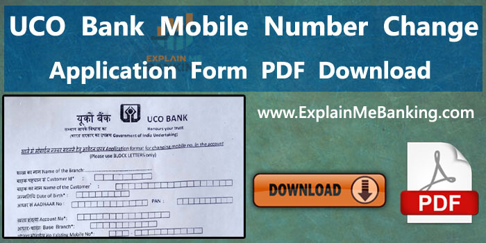 UCO Bank Mobile Number Change Form PDF Download Registration Form 