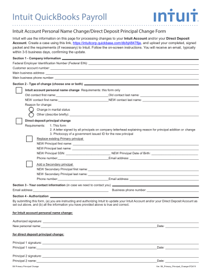 23 Direct Deposit Form Intuit Free To Edit Download Print CocoDoc