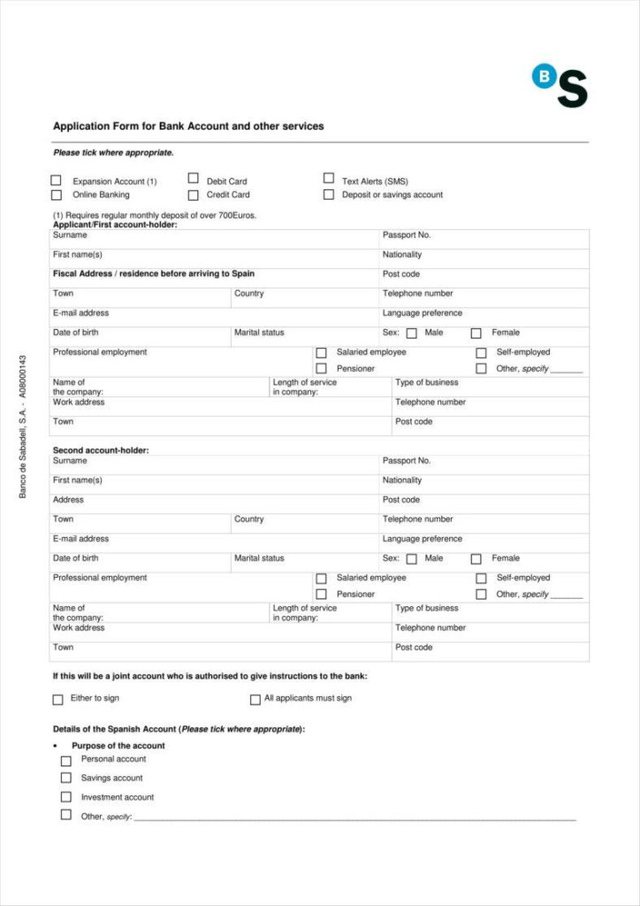 9 Account Application Form Templates Free PDF Format Download Free 