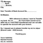 Application For Bank Account Transfer