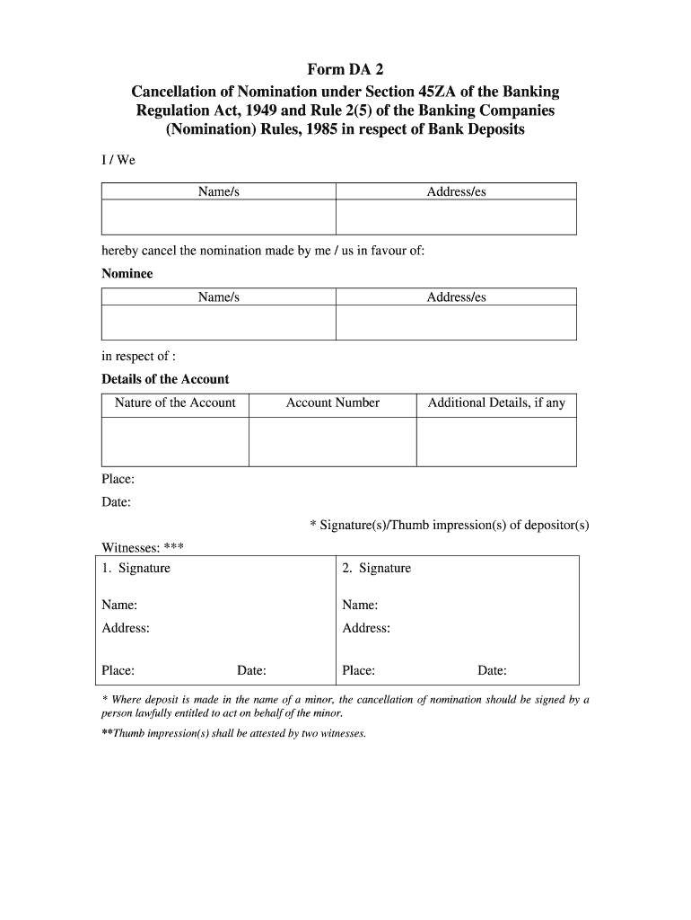 Axis Bank Form DA 2 Fill And Sign Printable Template Online US