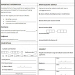 Bank Account Form Free Word Templates