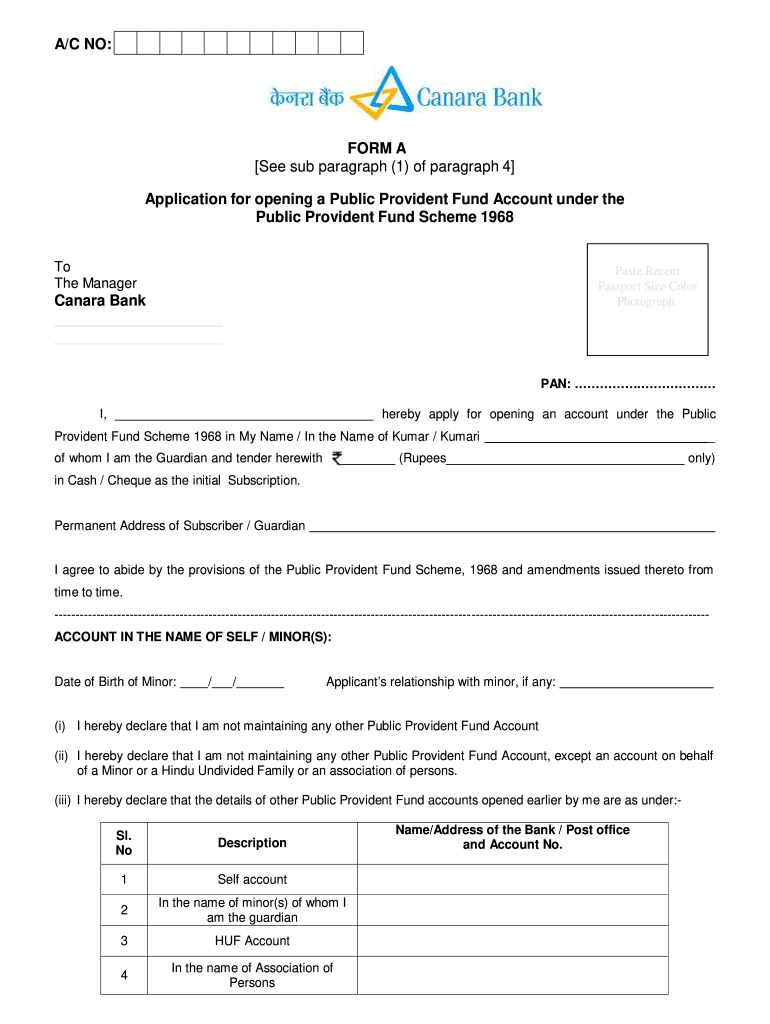 Canara Bank Account Opening Form Fill Out Sign Online DocHub