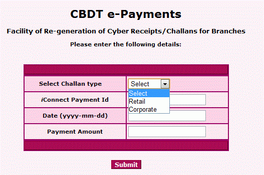 CBDT E PAYMENT CHALLAN AXIS BANK PDF