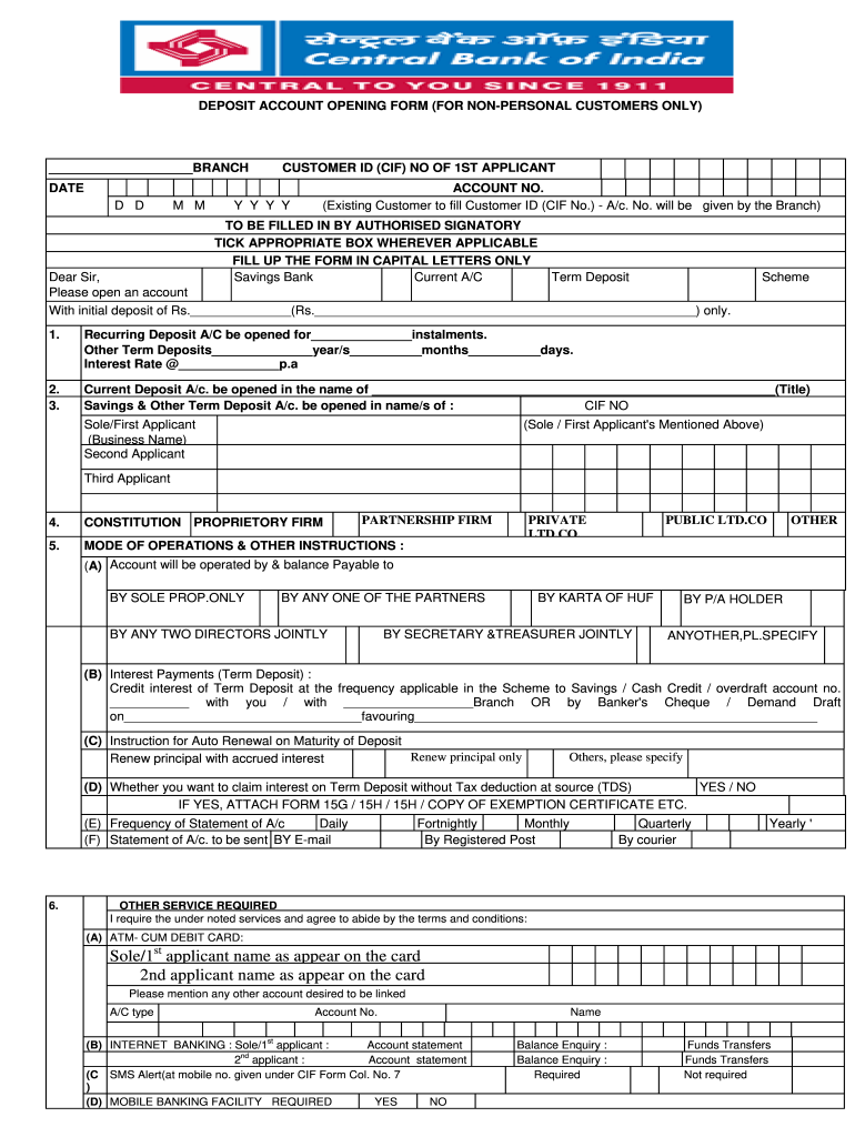 Central Bank Of India Account Opening Form Filling Sample 2021 Fill 