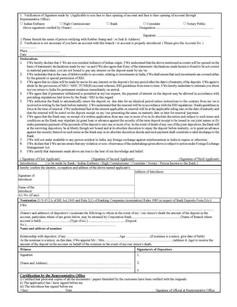 Corporation Bank Application Form Download 2022 2023 EduVark