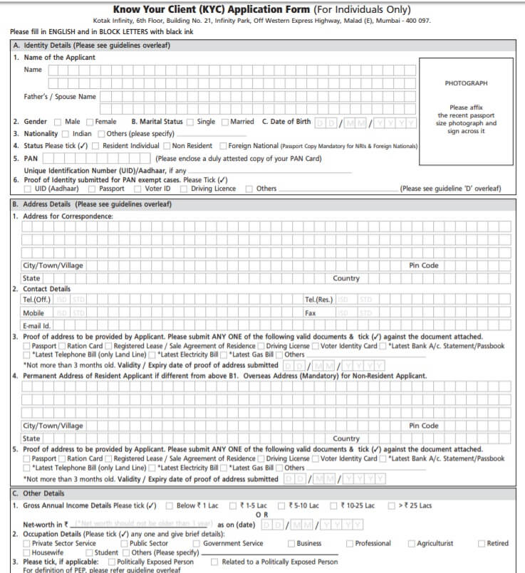 Demat account opening form