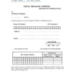 E Banking Application Form Nepal SBI Bank Ltd