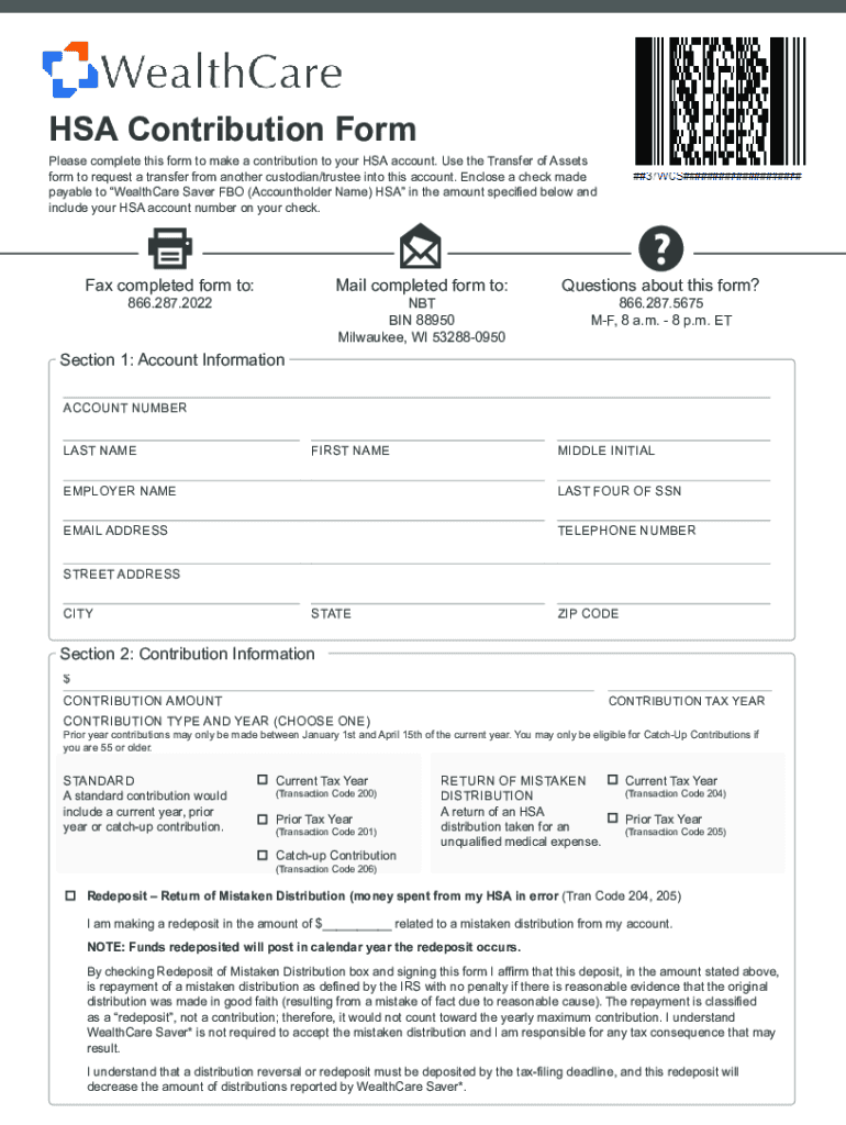 Fillable Online Health Savings Account Rollover Request Form Fax Email