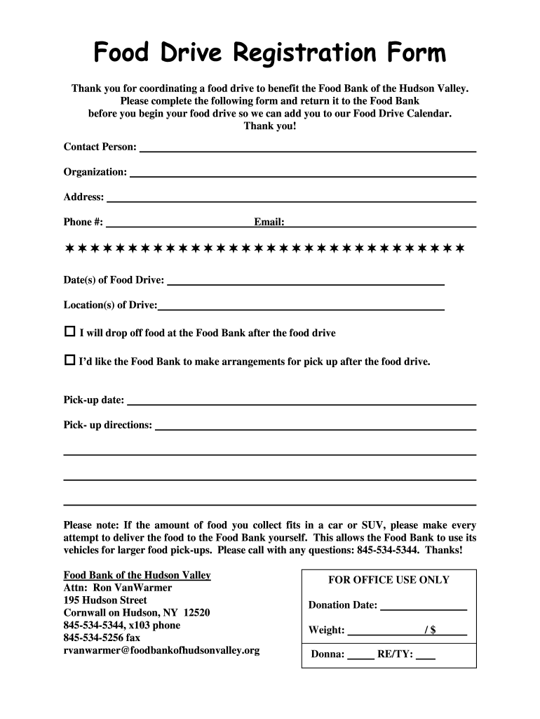 Food Bank Application Form Fill Out Sign Online DocHub