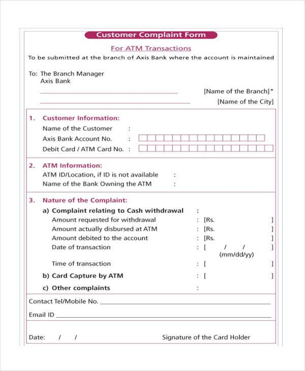 FREE 10 Customer Complaint Forms In PDF MS Word Excel