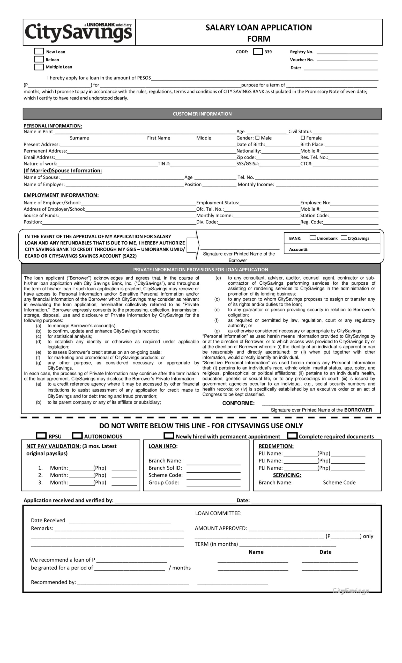 Free 3 Bank Loan Application Form And Checklist Forms In Pdf Free