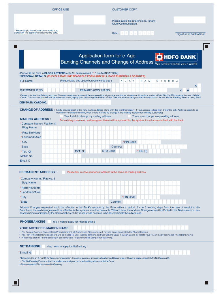Hdfc Net Banking Fill Out And Sign Printable PDF Template SignNow
