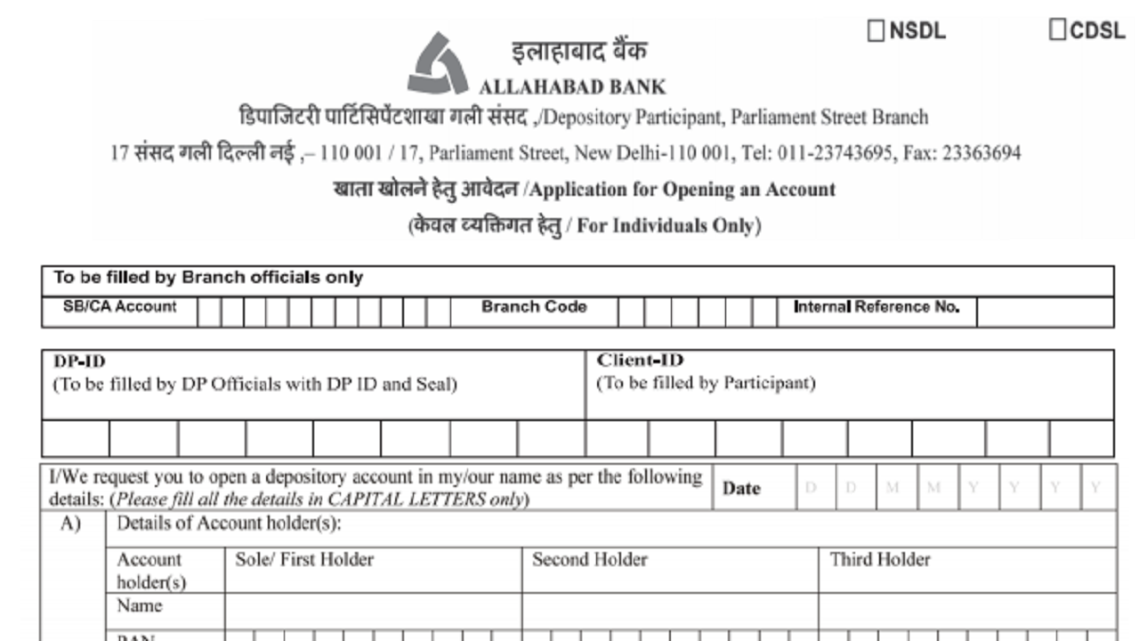 How To Fill Account Opening Form Of Allahabad Bank Download Allahabad 