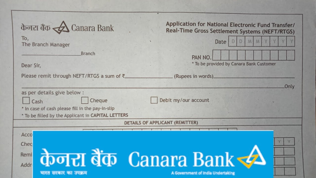 How To Fill Canara Bank NEFT RTGS Form In 2022 YouTube