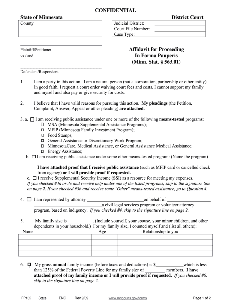 In Form Paupers Form For Florida Fill Out And Sign Printable PDF