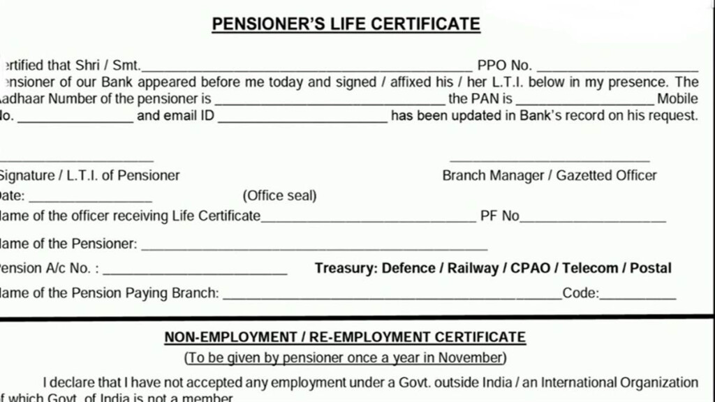 Life Certificate Of Pensioners 