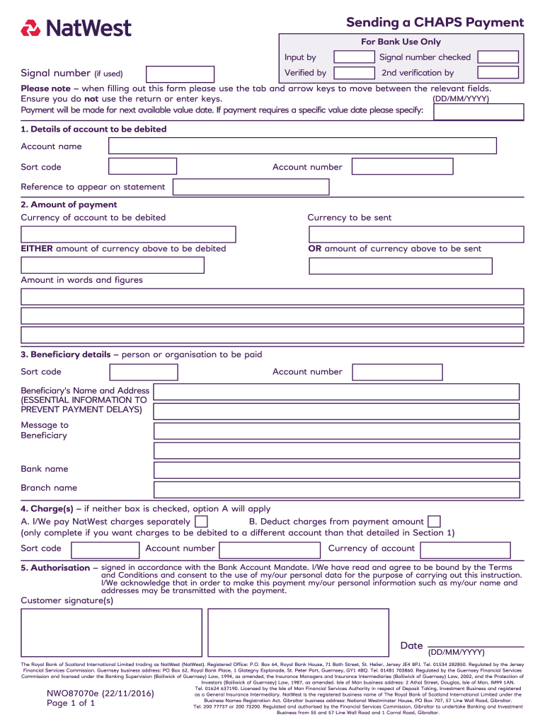 Natwest Standing Order Form Fill Out And Sign Printable PDF Template 