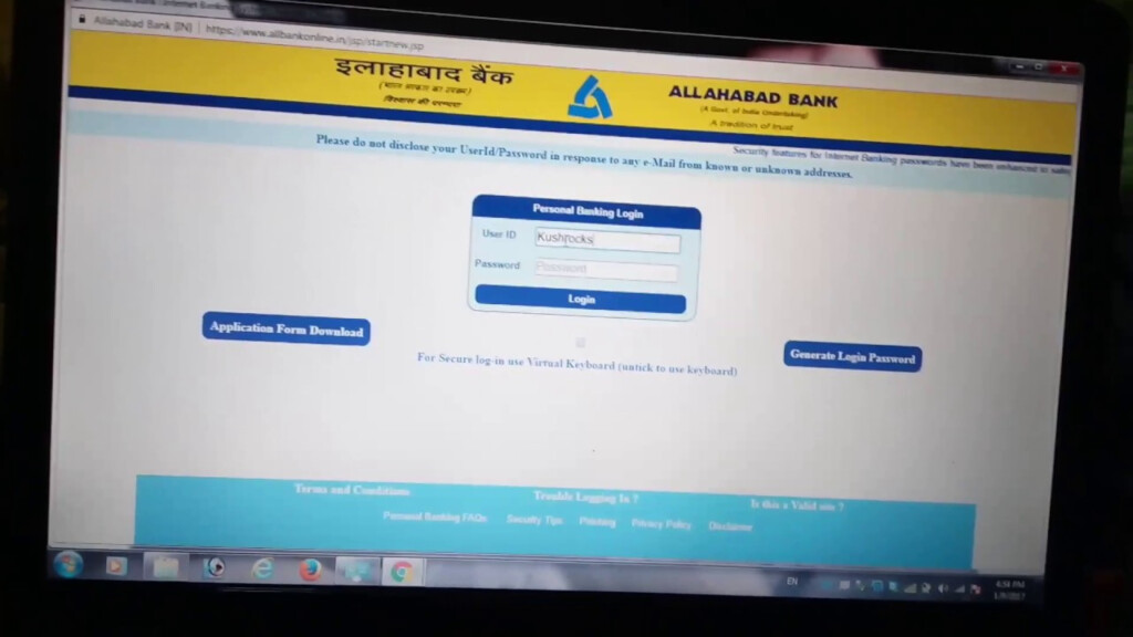 Online Banking Registration In Allahabad Bank YouTube
