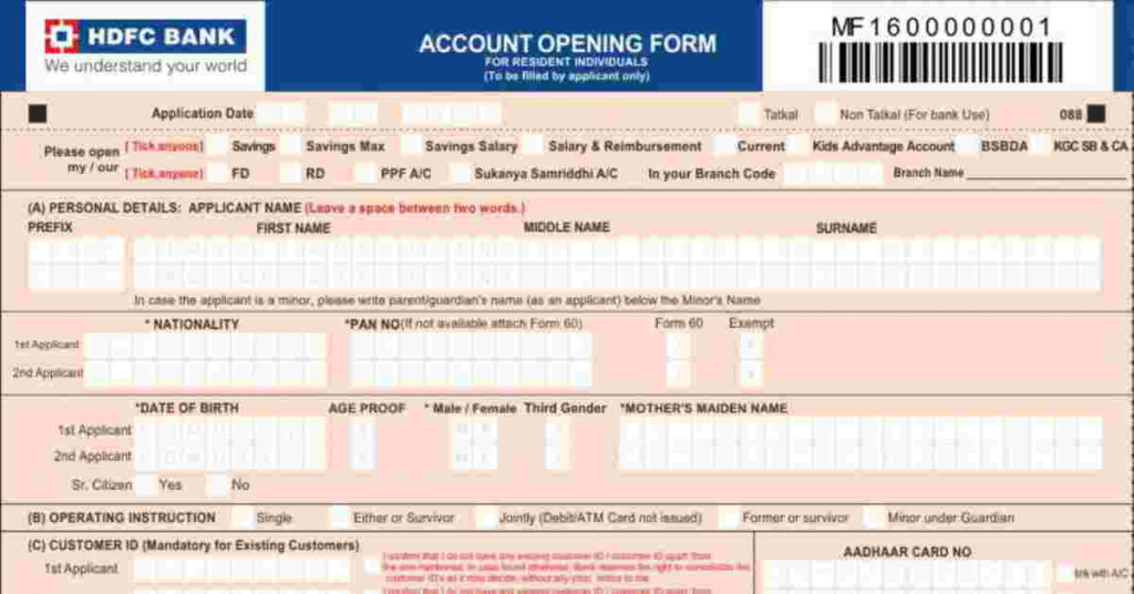  PDF HDFC Account Opening Application Form MyPDF