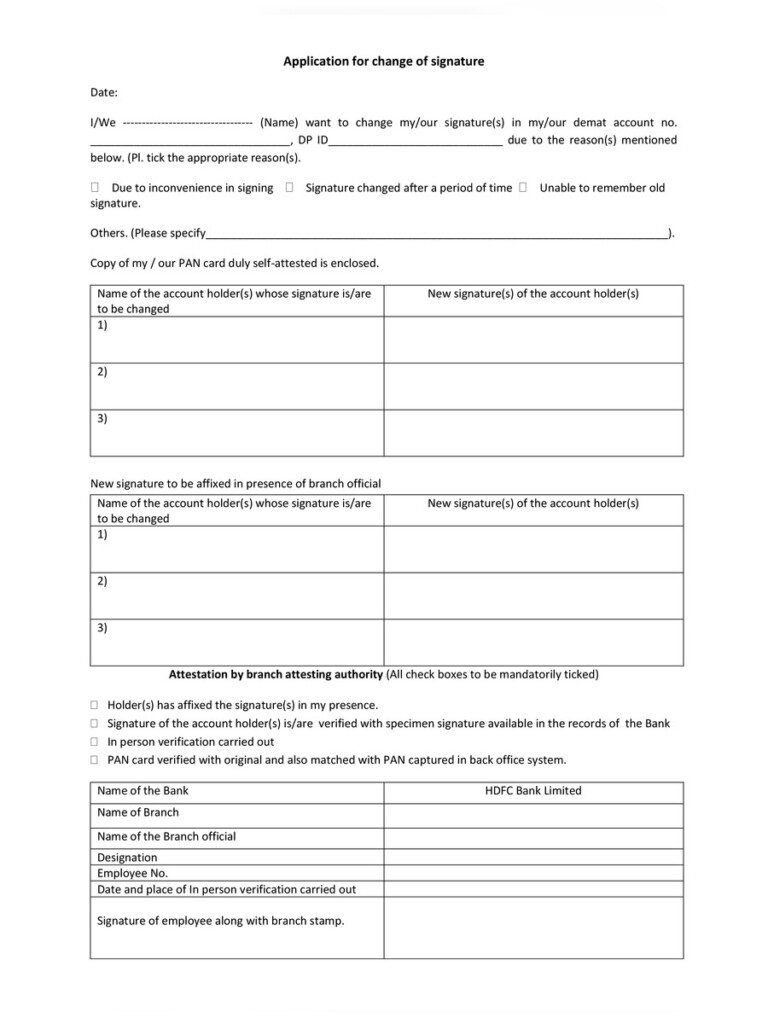  PDF HDFC Bank Signature Verification Form PDF Download InstaPDF