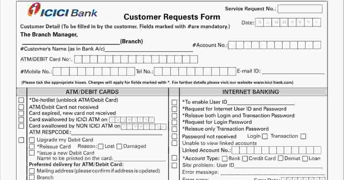 PDF ICICI ATM Card Application Form PDF MyPDF