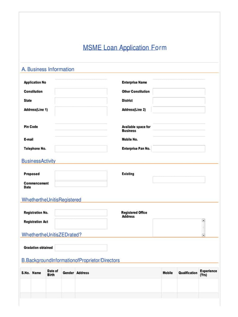 PDF MSME Loan Application Form PDF Download InstaPDF
