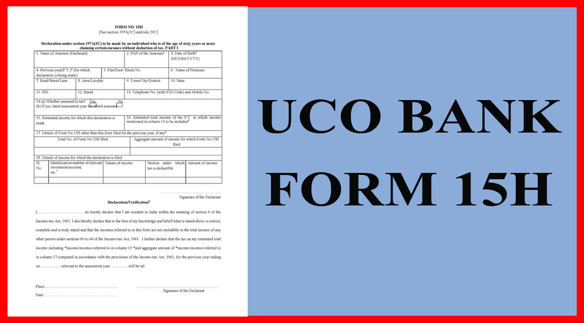 PDF UCO Bank Form 15H PDF Download Bank Form PDF
