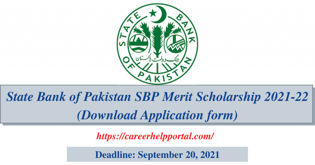 State Bank Of Pakistan SBP Merit Scholarship 2021 22 Download 