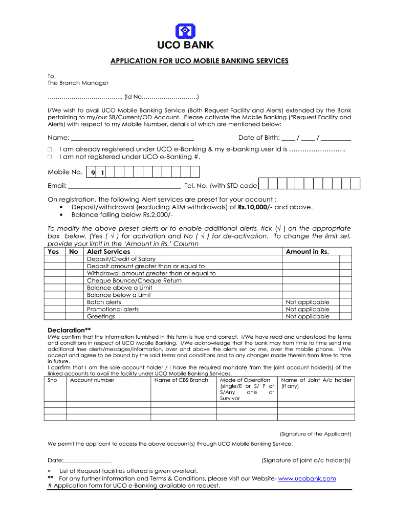 Uco Bank Atm Form Fill Online Printable Fillable Blank PdfFiller